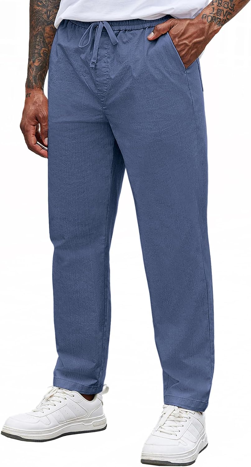 COOFANDY Mens Casual Pants with Elastic Waist and Pockets