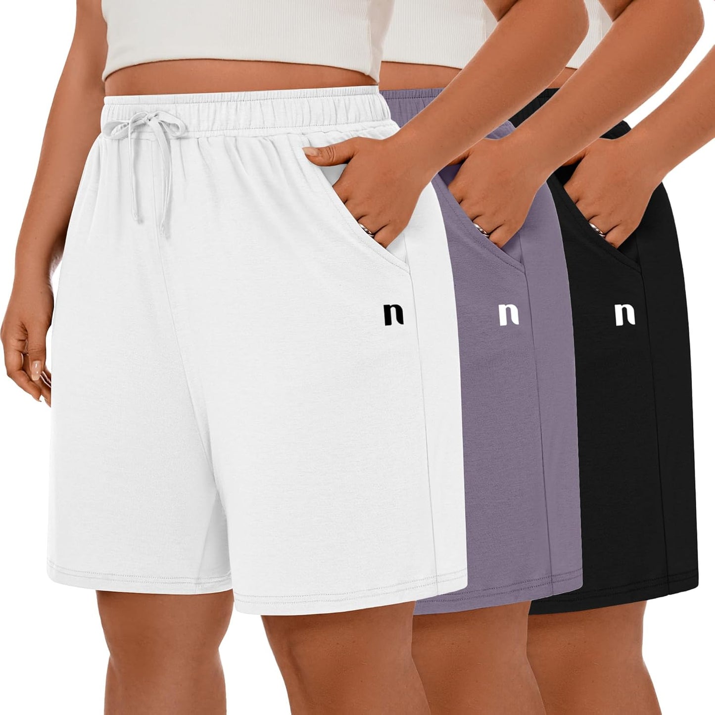 Plus Size Women's Bermuda Shorts with Pockets for Summer Fun