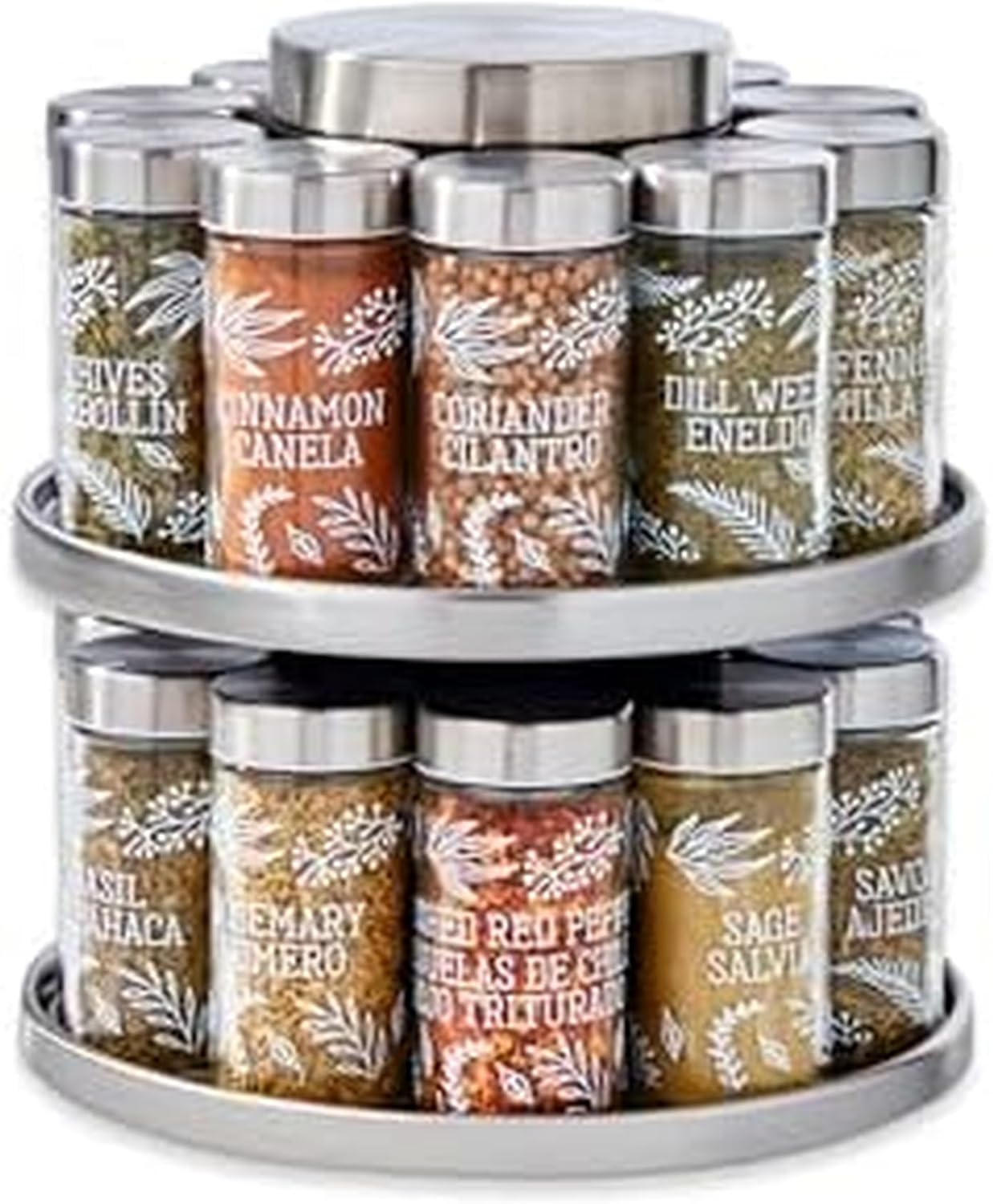 Kamenstein 20 Jar Revolving Spice Rack with Tool Caddy for Kitchen
