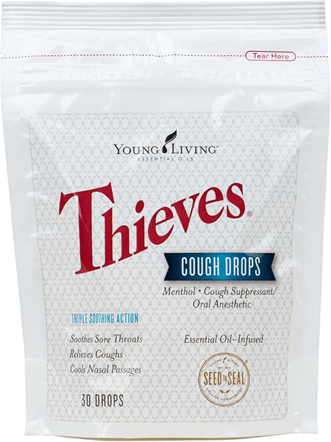Thieves Cough Drops 30 Ct Essential Oil Infused for Relief