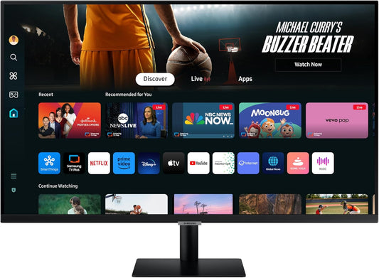 SAMSUNG 32-Inch 4K UHD Smart Monitor with Streaming TV & Gaming Hub