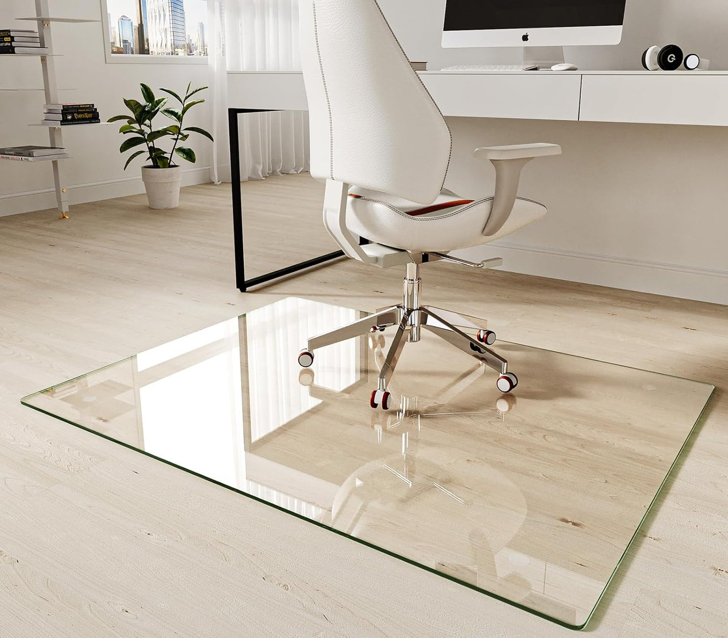 Koonmi Tempered Glass Chair Mat for Hardwood Floors & Carpet