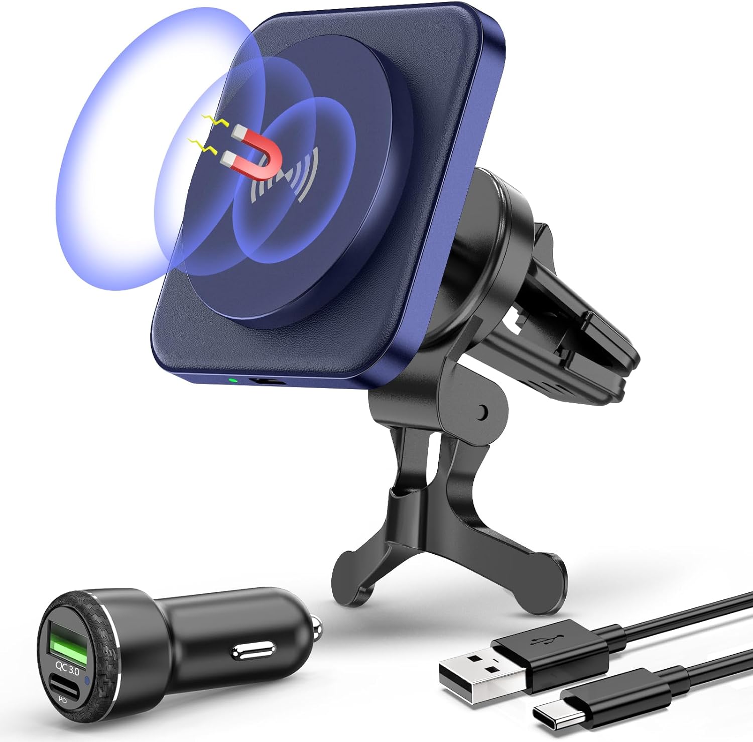 15W Magnetic Car Charger: Wireless Fast Charging