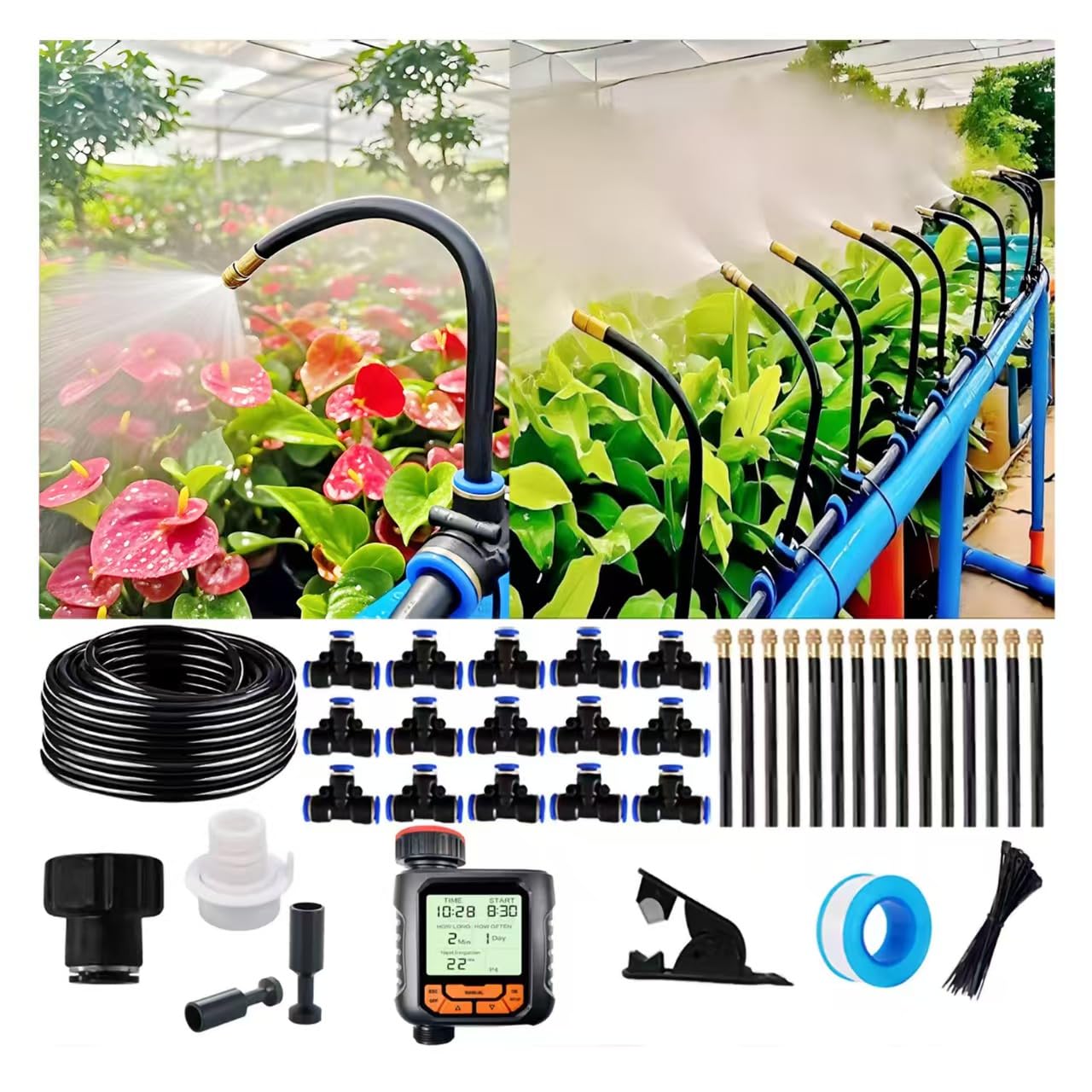 Drip Irrigation Kit with Timer for Efficient Garden Watering