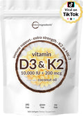Vitamin D3 10,000 IU + K2 MK-7 200 mcg Softgels - Daily Bone & Heart