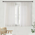 Natural Pinch Pleated Linen Curtains 45 in Length - Tailored Light