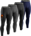 Men Thermal Compression Pants 4 Pack - Fleece Lined Heated Baselayer