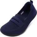 WHITIN Women's Round Toe Slip On Penny Loafers - Wide Comfort Flats