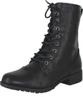 Forever Link Womens Round Toe Military Lace Up Combat Boots