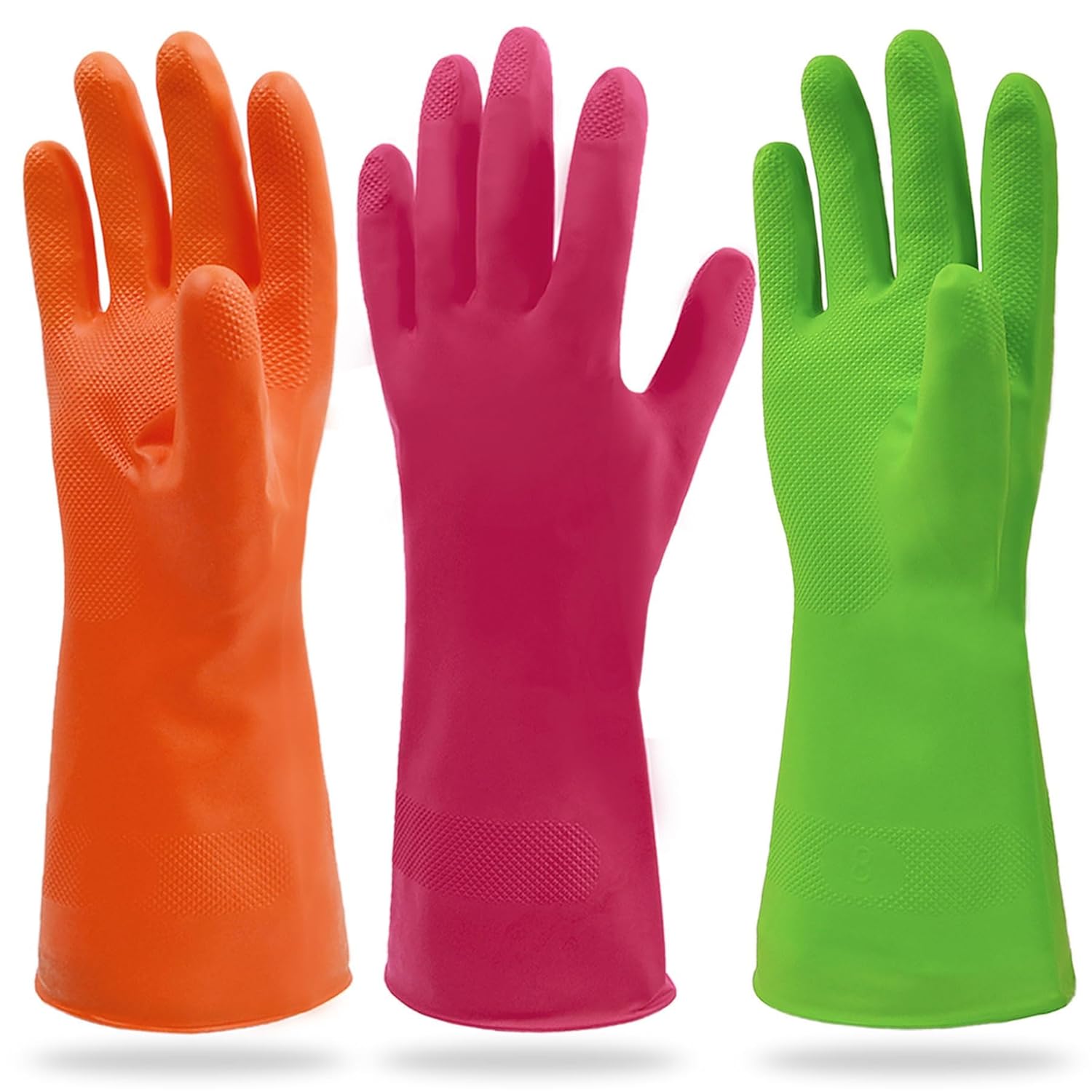 3 Pairs Cleanbear Rubber Gloves for Effective Cleaning