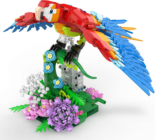 Parrot Floral Building Set - Creative 2 in 1 Art Kit for All