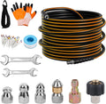 50FT Sewer Jetter Kit for Pressure Washer - Complete Drain Cleaning