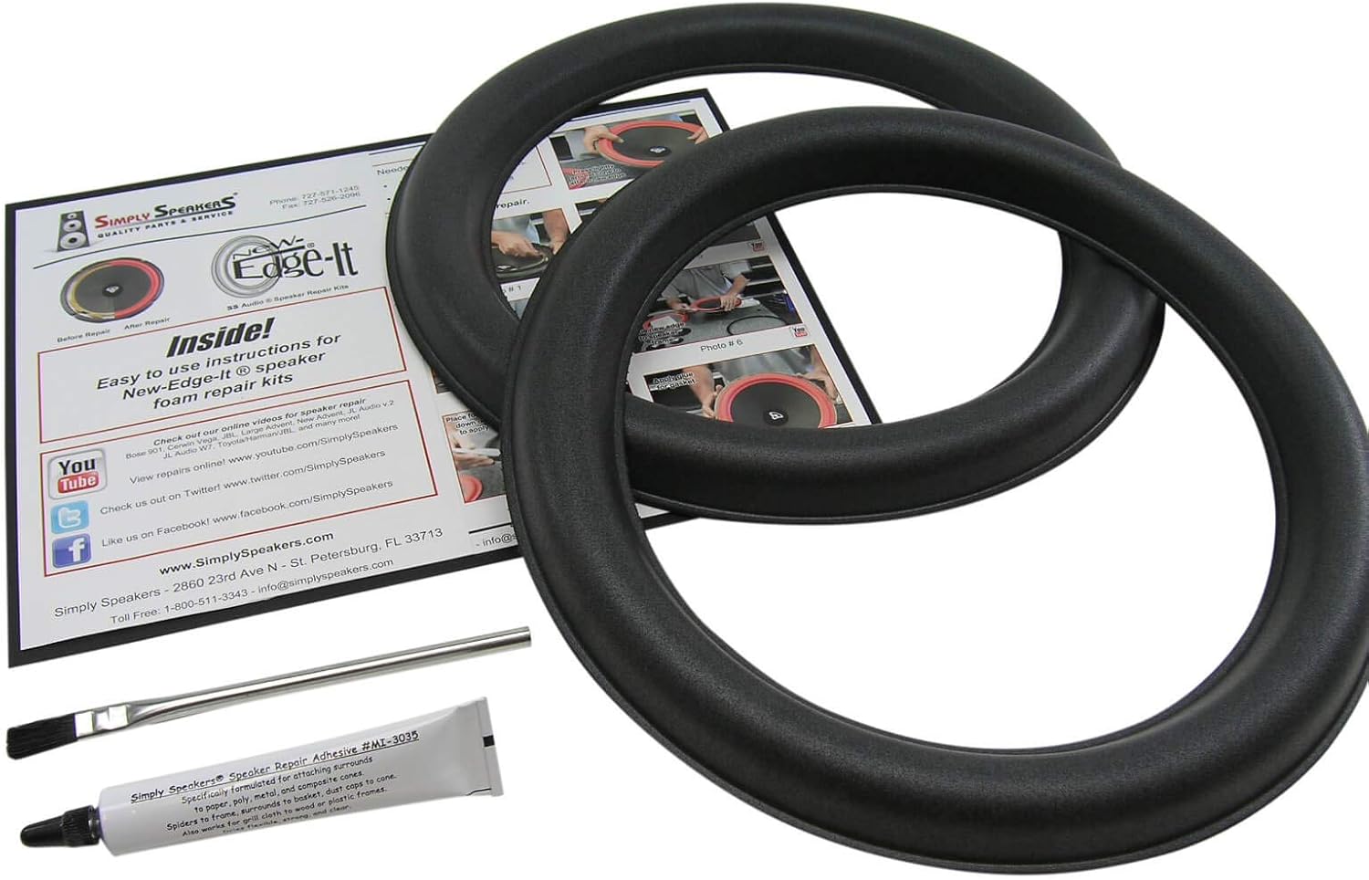 Speaker Foam Repair Kit for 12 inch JL Audio 12W6v2-D4 Speakers