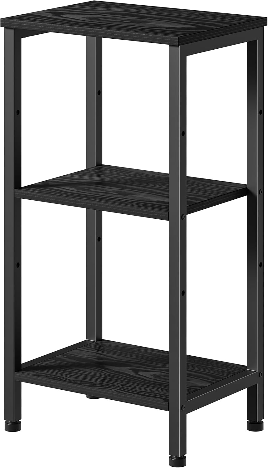 Small Black Side Table with Adjustable Shelf for Home Decor
