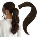 Brown Ponytail Extension Human Hair Straight Pony Tails - Natural