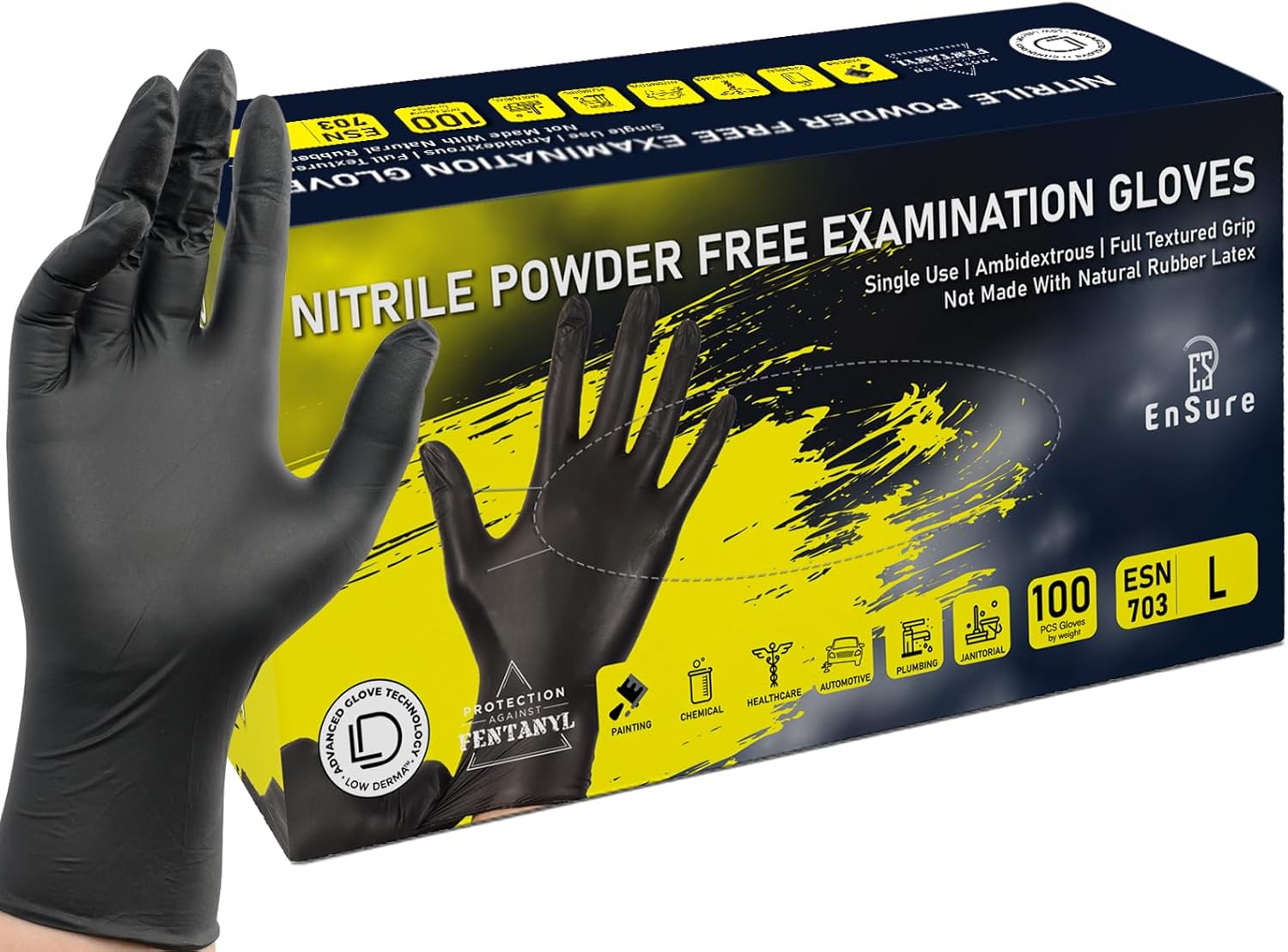 Chemical + Puncture Resistant Black Nitrile Gloves