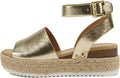 Soda Womens Espadrille Flatform Sandal - Open Toe Ankle Strap