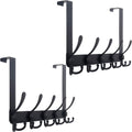 Over The Door Hook Rack with 5 Tri Hooks - Space-Saving Hanger