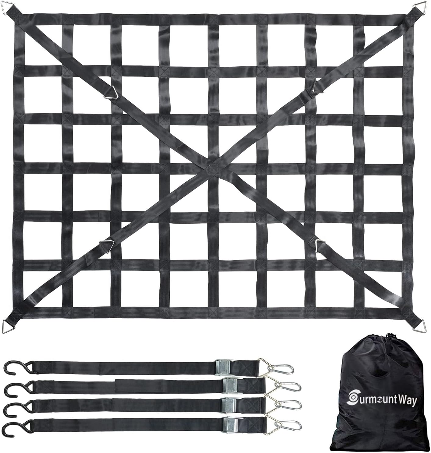Surmountway Heavy Duty Cargo Net for Trucks and Trailers