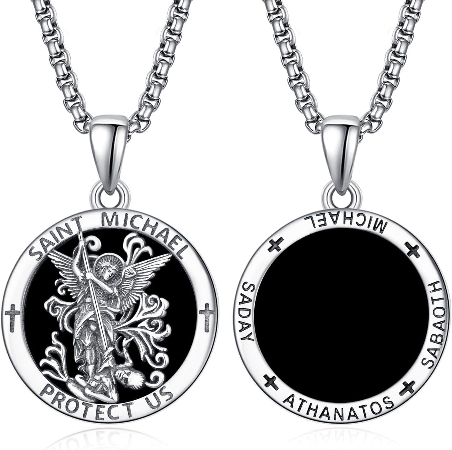 925 Sterling Silver Archangel Michael Necklace for Protection