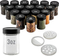 AllSpice 3 Glass Spice Jars 3 fluid ounces - Drawer-Friendly 18 Pack