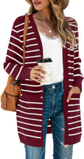 TASAMO Women's Kimono Cardigan Long Knit Open Front - Soft Pocket