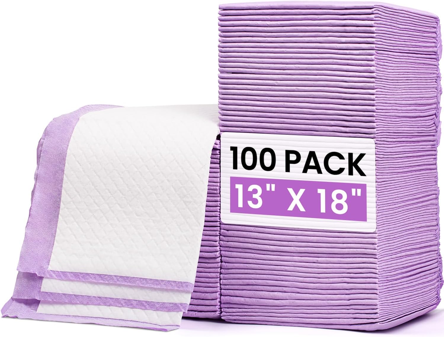100 Pack Ultra Soft Disposable Changing Pads - Leak-proof Diaper Liners