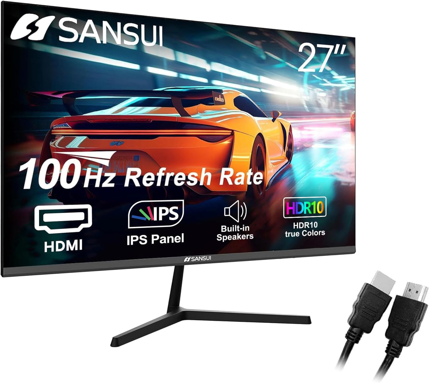 SANSUI 27 100Hz IPS FHD Monitor with Game-Enhancing Features