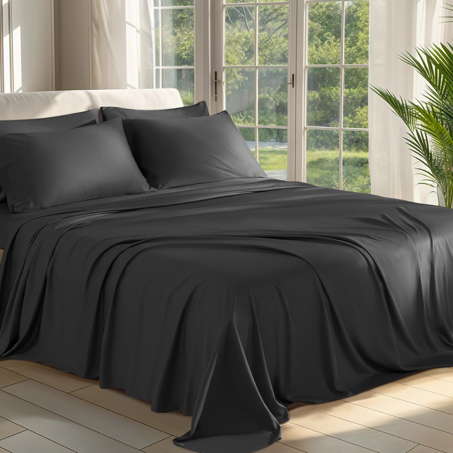 Ultra Cooling Bamboo Sheets King Size Set for Hot Sleepers