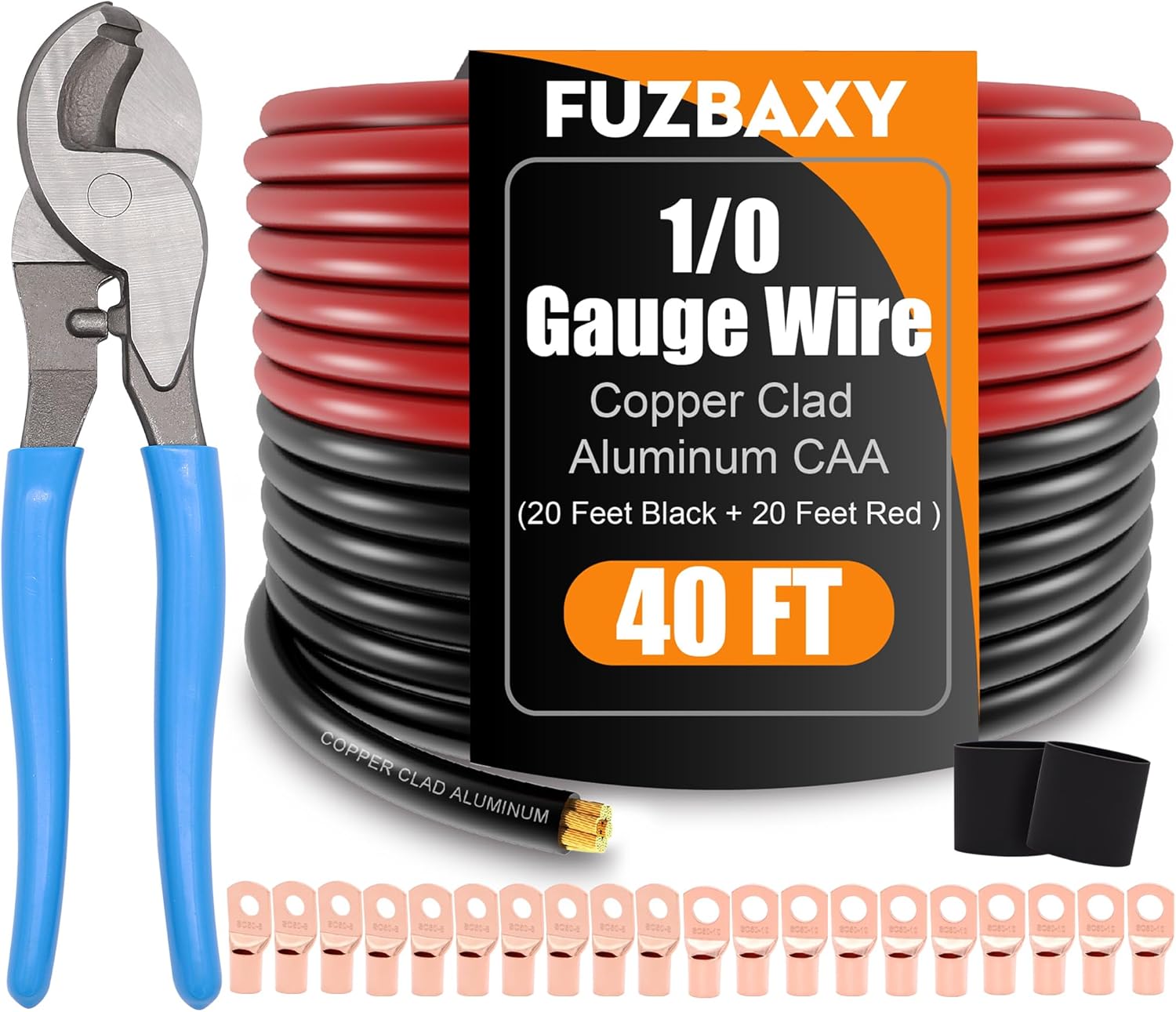 1/0 Gauge Battery Cable Set for Automotive and Marine Use