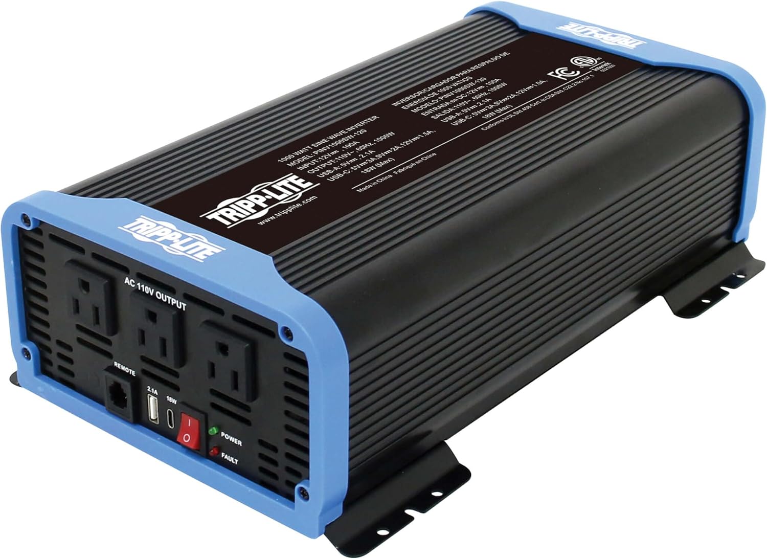 Tripp Lite 1500W Pure Sine Inverter: Remote Control, Mounting Brackets