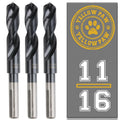 11/16 in Drill Bit 3 Pack - M35 Cobalt TiAIN, 6 in Length