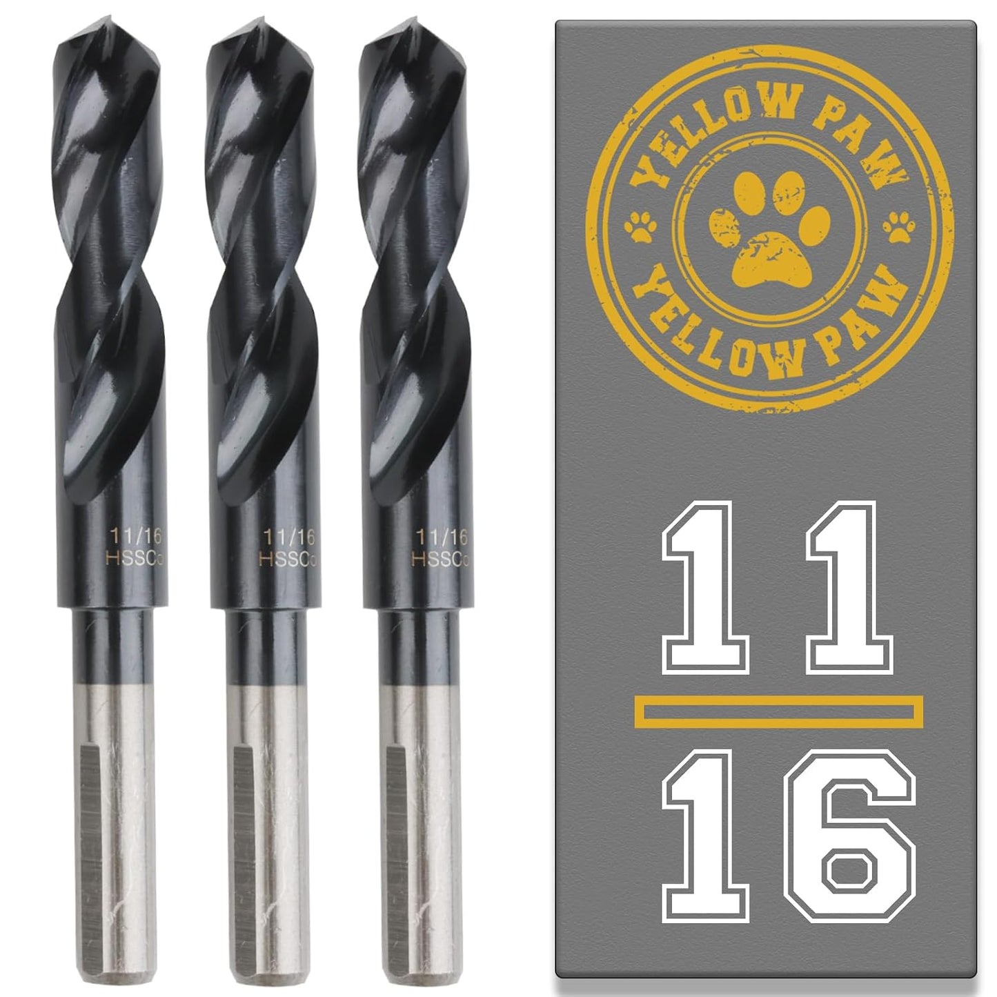 11/16 Inch Drill Bit Set for Metal, Steel, and Aluminum Work