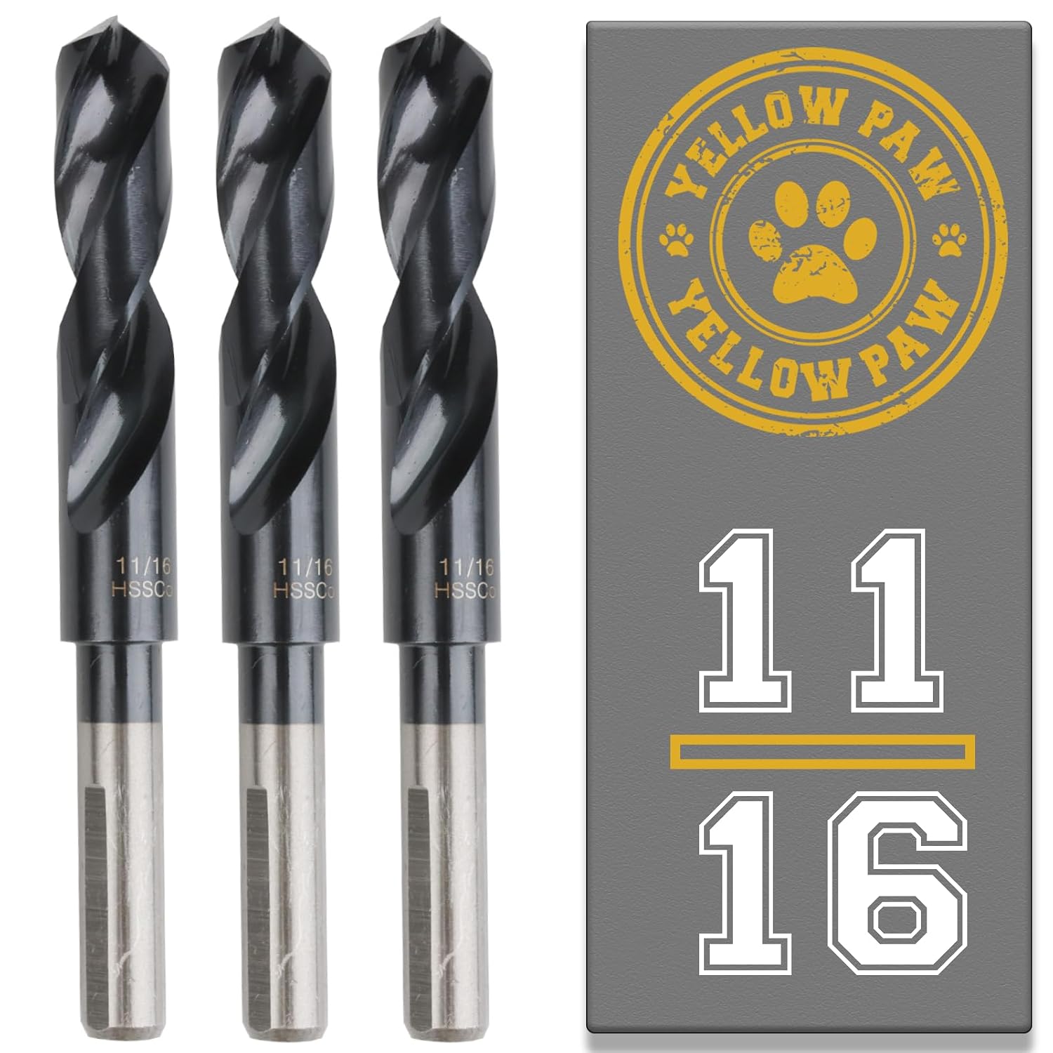 11/16 Inch Drill Bit Set for Metal, Steel, and Aluminum Work