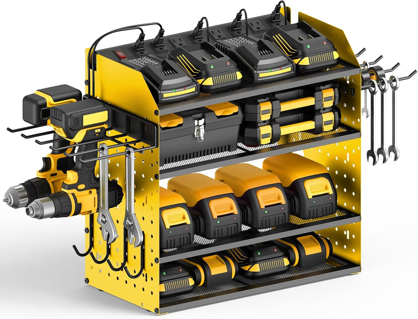 CCCEI Modular Desk Power Tools Organizer with Charging Station