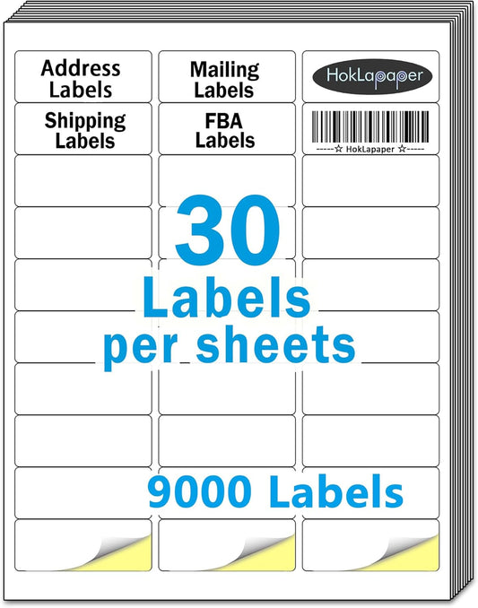 1in x 2-5/8in Address Mailing Labels for Laser and Inkjet Printers