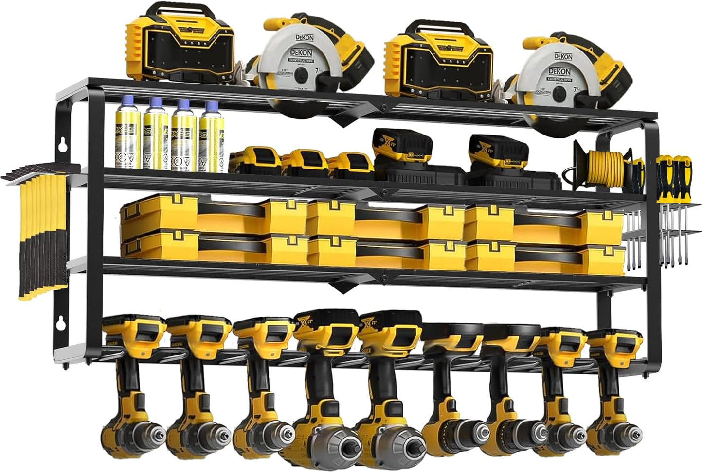 GOOBETTER 4-Layer Wall Mount Tool Organizer - Maximize Workshop Efficiency