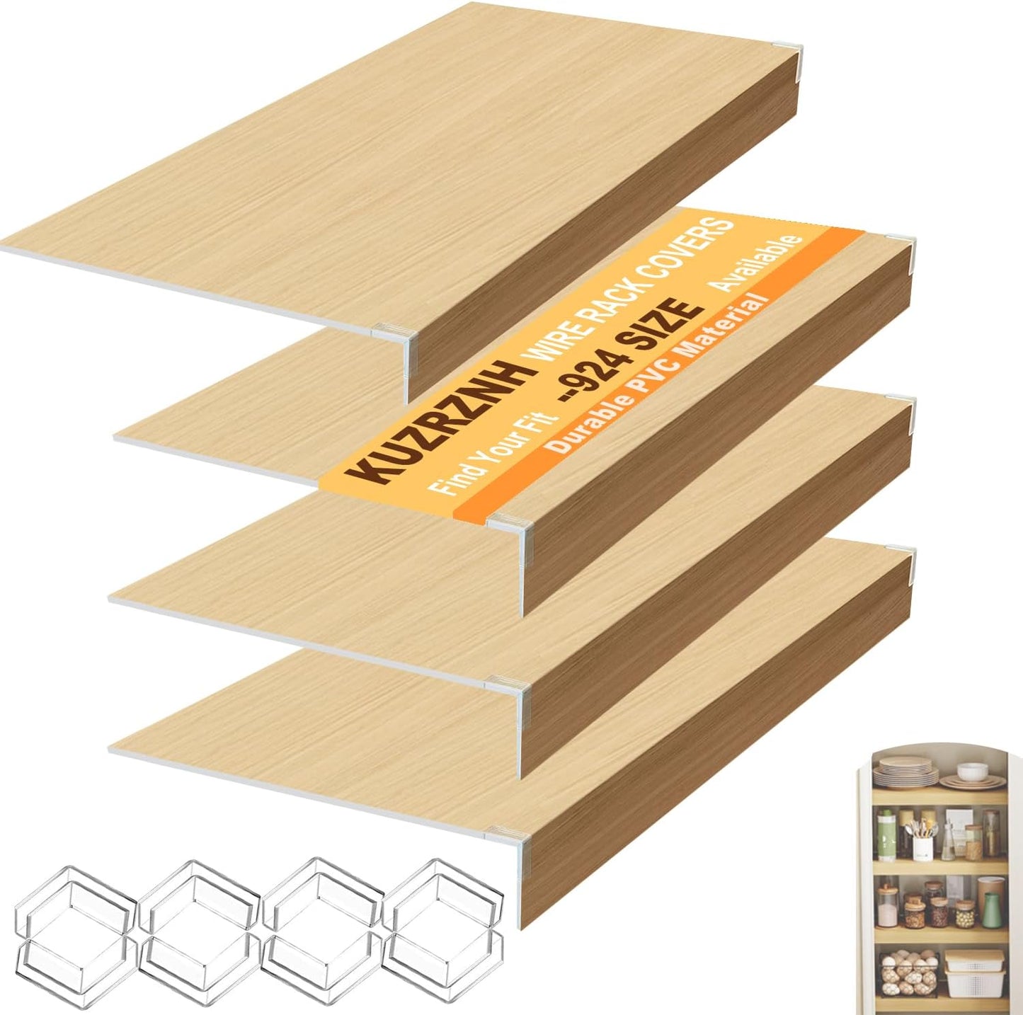 Wire Shelf Covers Set of 4, Durable PVC Organizer Liners