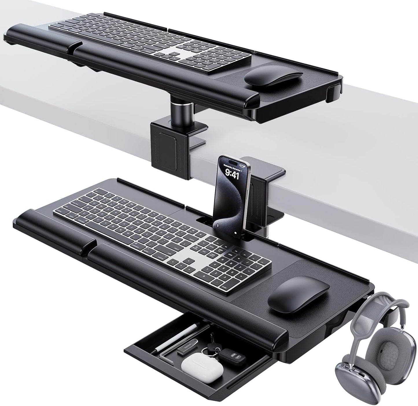 360 Rotation Keyboard Tray for Maximum Clarity!