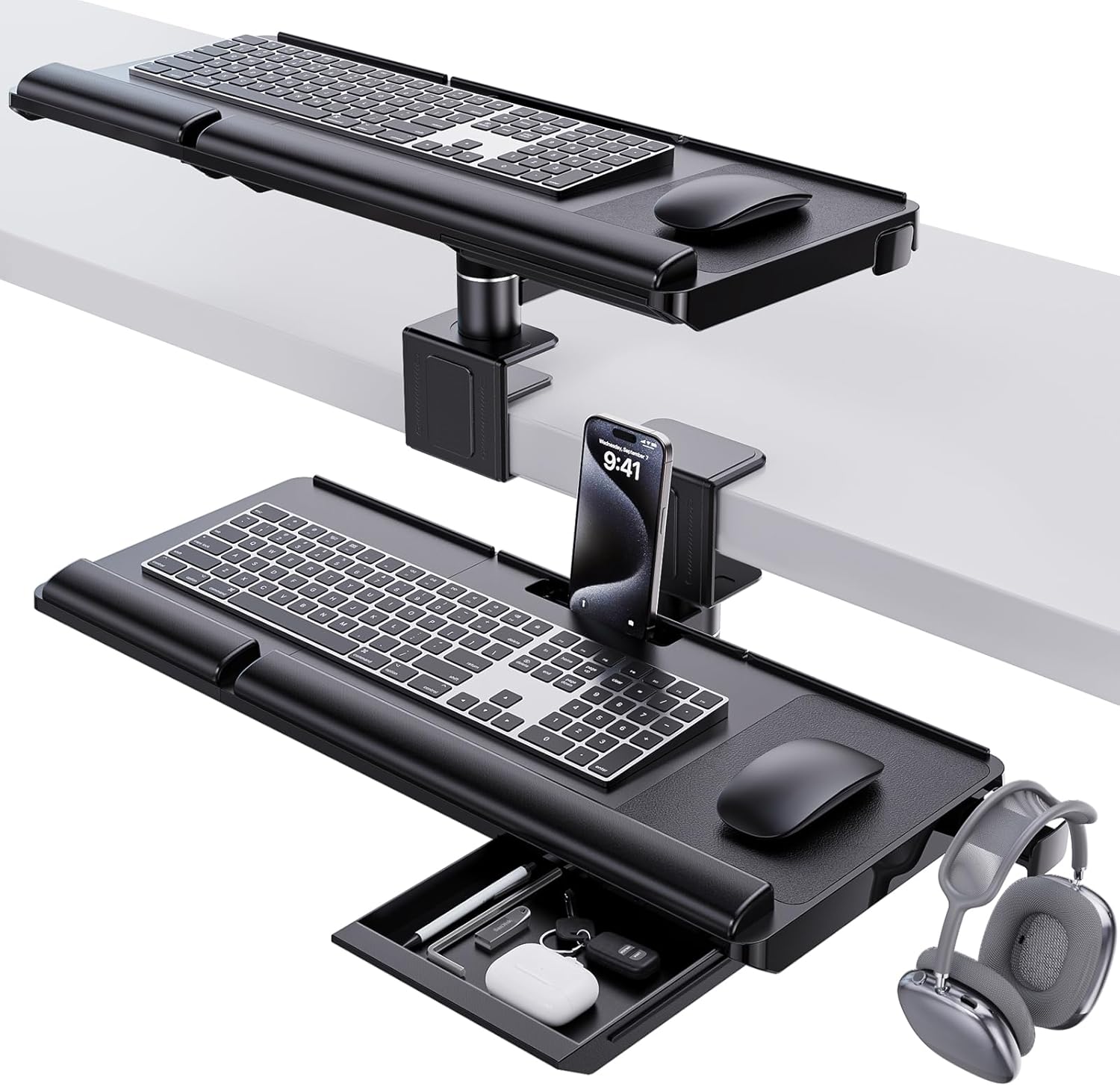 360 Rotation Keyboard Tray for Maximum Clarity!
