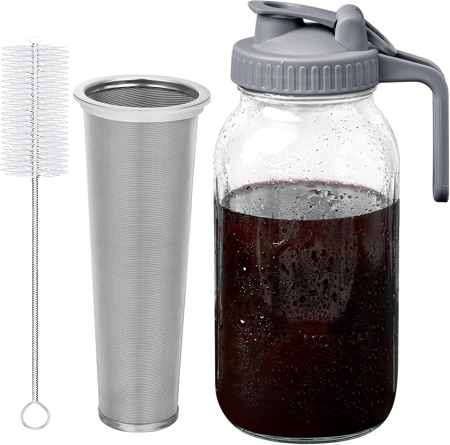 Stainless Steel Cold Brew Maker - Leak-proof 64oz Pitcher