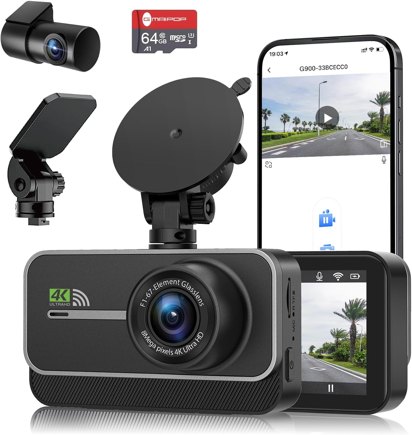 Enhanced Safety: GMAIPOP 4K Dual Dash Cam
