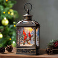 Christmas Snow Globe Lantern with Music for Holiday Decor