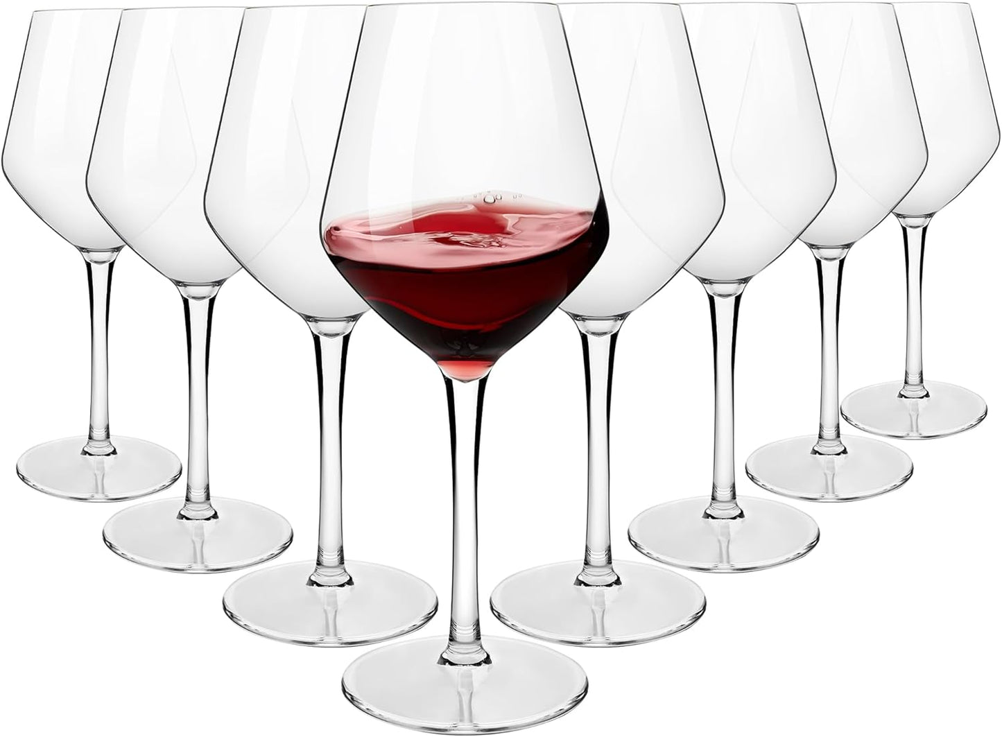 MICHLEY Unbreakable Stemmed Wine Glass Set of 8 for All Occasions