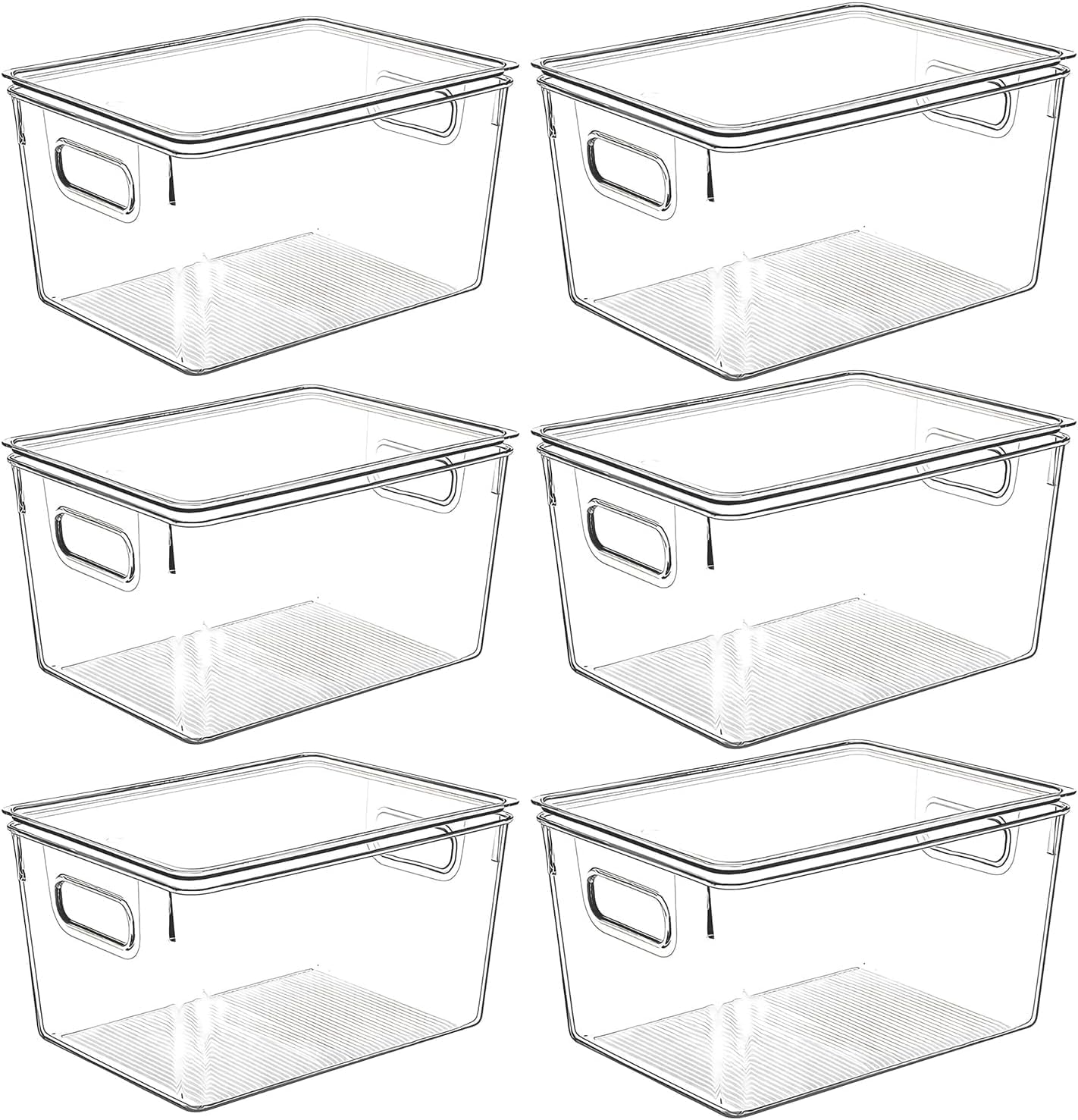 Clear Plastic Storage Bins with Lids for Kitchen Organization