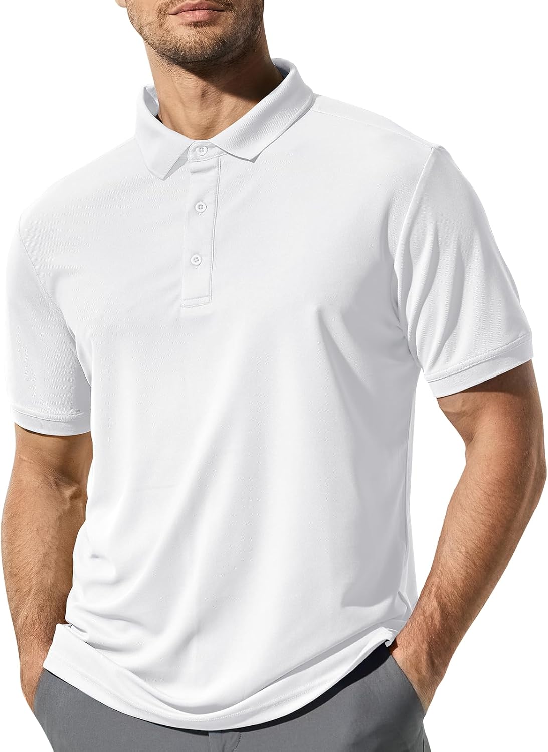 MIER Men's Quick Dry Polo Shirt, Moisture-Wicking