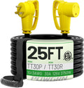 30 Amp RV Extension Cord 25 FT - Heavy Duty Outdoor Power Cord