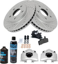 Front Performance Brake Pad & Rotor Kit with Calipers - Complete Fit
