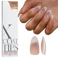X-coat Tips Cat Eye Nails French Tip Press On Nails - Soft Gel Almond