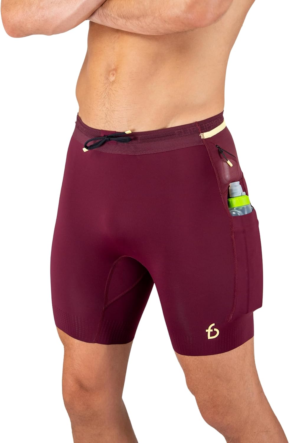 FlipBelt Men's Running Compression Shorts with Pockets for Comfort